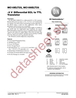MC100ELT25DR2 datasheet  